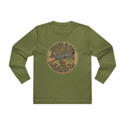 Cruising in Iraq Patch Longsleeve Tee - Operation Epic Fury Military Shirt — graphic detail close-up, Australian Warfighters Coffee