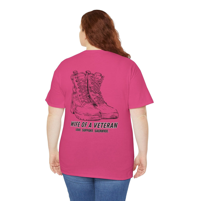Wife of a Veteran T-Shirt — worn outdoors, Australian Warfighters Coffee