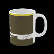 Mug with brown and white design on a white background