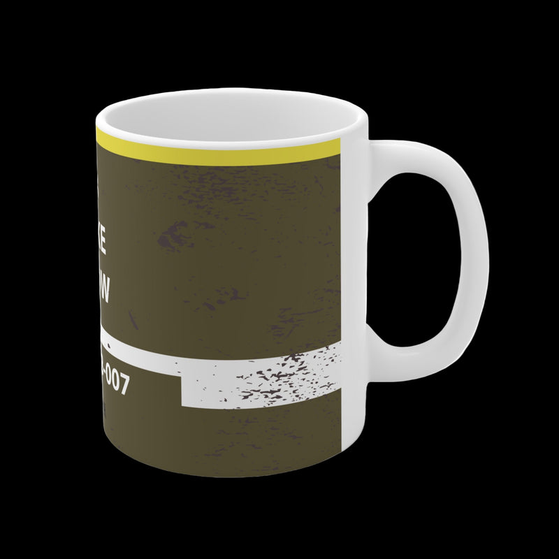 Mug with brown and white design on a white background