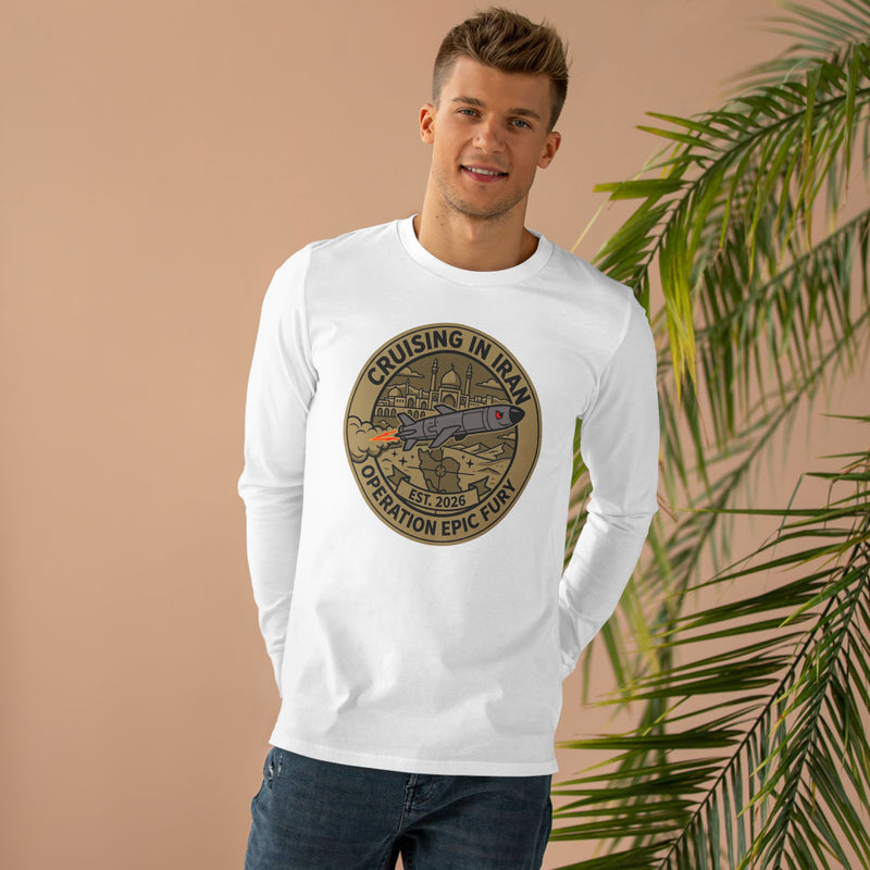 Cruising in Iraq Patch Longsleeve Tee - Operation Epic Fury Military Shirt — size chart, Australian Warfighters Coffee