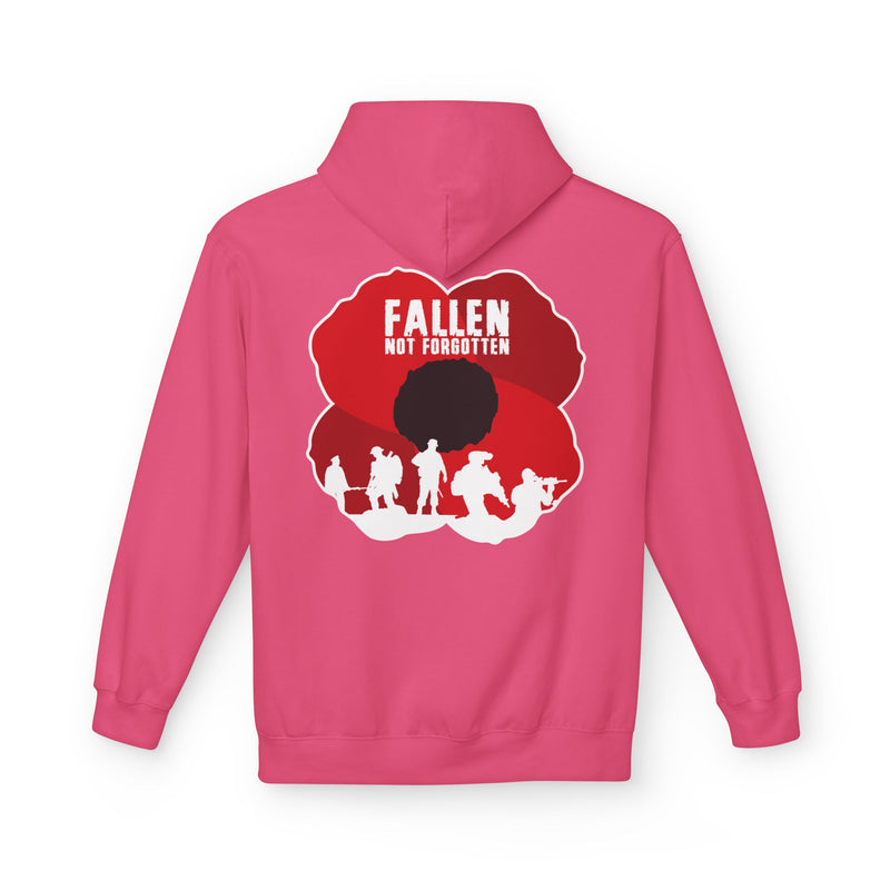 Fallen Not Forgotten Poppy - Unisex Midweight Fleece for Remembrance