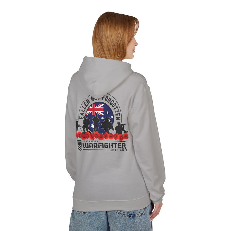 ANF Fallen Not Forgotten Hoodie - Unisex Midweight Fleece for Remembrance
