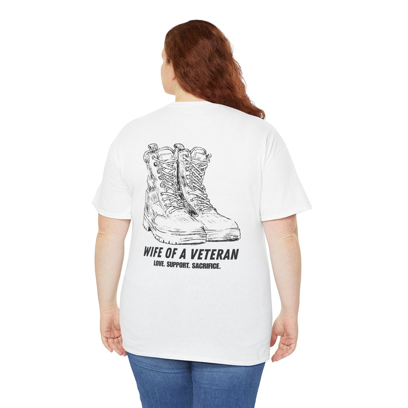 Wife of a Veteran T-Shirt — graphic detail close-up, Australian Warfighters Coffee