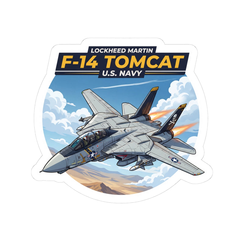 F-14 Tomcat U.S. Navy Aircraft Sticker — Kiss-Cut Military Jet Decal