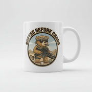 Coffee Mug — "Coffee Before Chaos" Tactical Bear Ceramic Mug (11oz) - Australian Warfighters Coffee