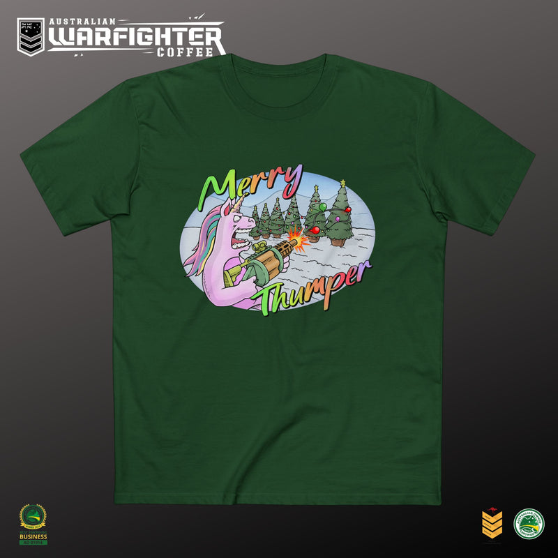 T-Shirt Merry Thumper Unicorn with GLA Decorating Trees