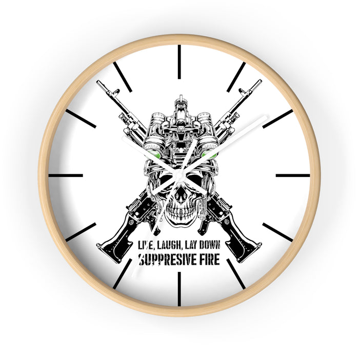 Wall Clock - Live Laugh Lay Down Suppressive Fire