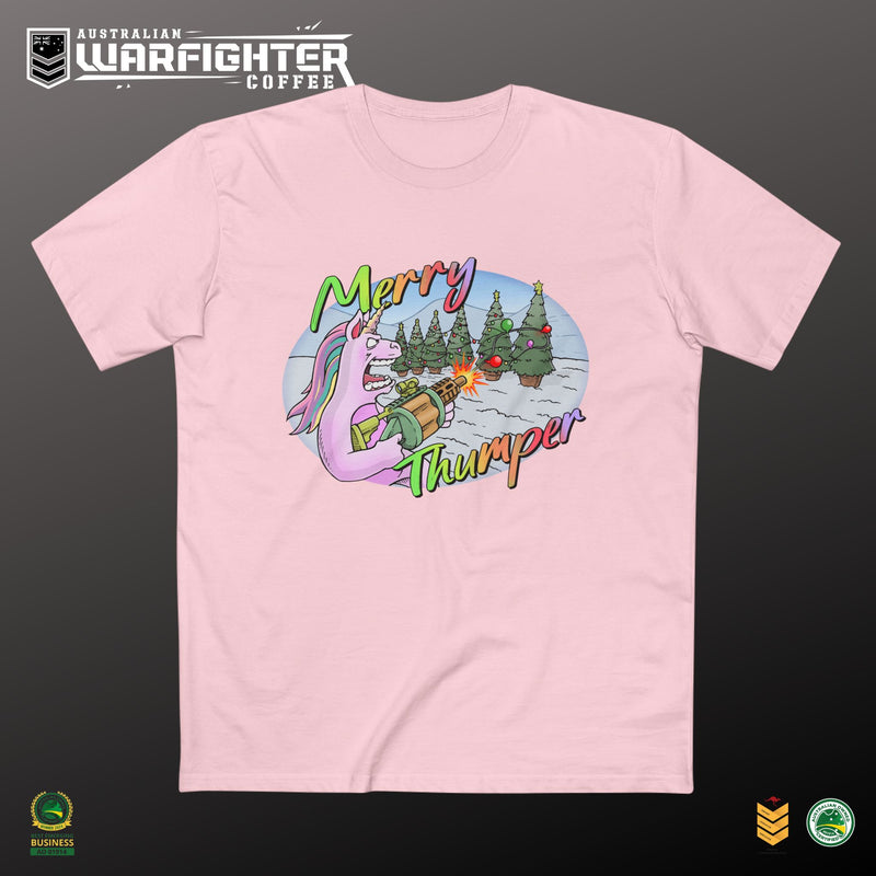 T-Shirt Merry Thumper Unicorn with GLA Decorating Trees