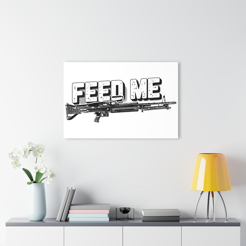 Feed Me Machine Gun Acrylic Print — Military Weapon Wall Art (French Cleat Hanging) - Australian Warfighters Coffee
