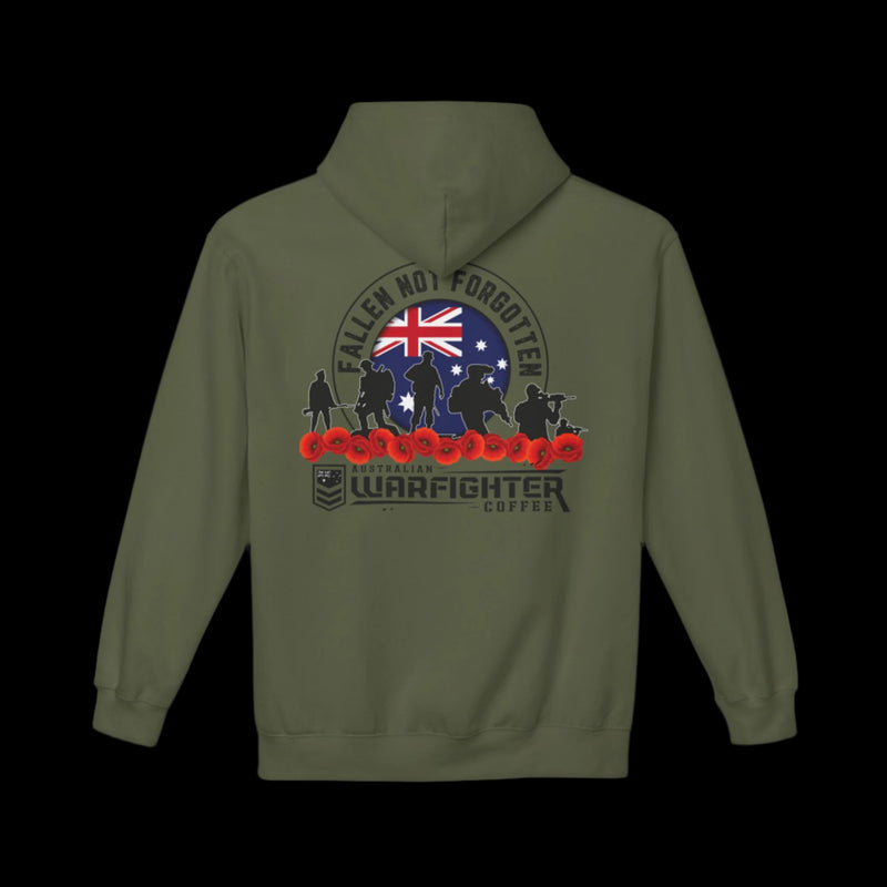 ANF Fallen Not Forgotten Hoodie - Unisex Midweight Fleece for Remembrance