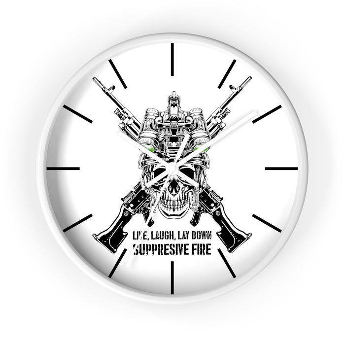 Wall Clock - Live Laugh Lay Down Suppressive Fire