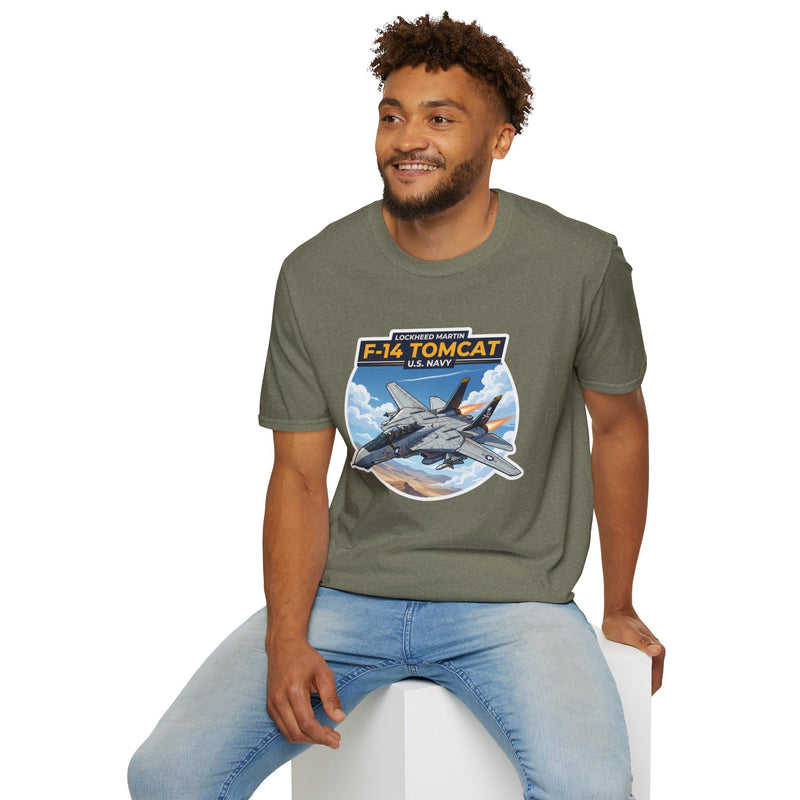 F-14 Tomcat US Navy Aviation T-Shirt — Vintage Fighter Jet Graphic — size chart, Australian Warfighters Coffee