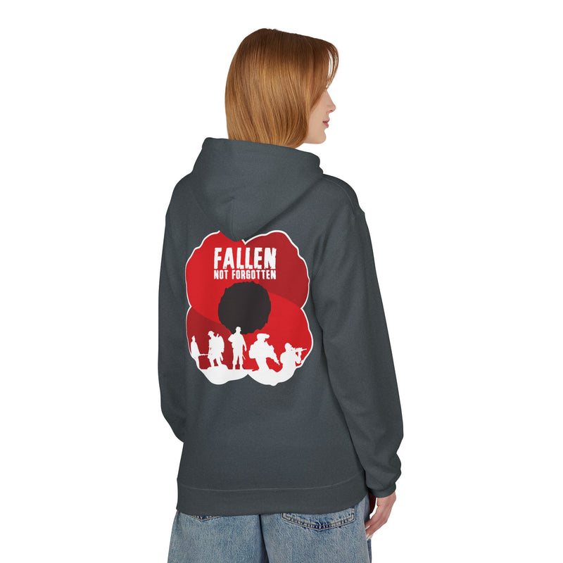 Fallen Not Forgotten Poppy - Unisex Midweight Fleece for Remembrance