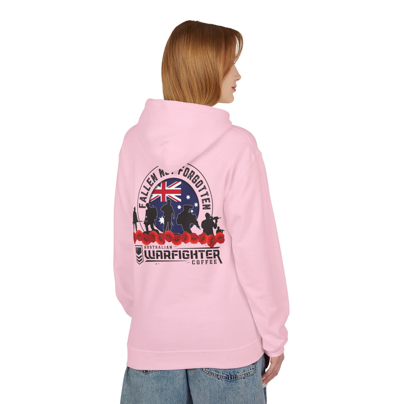 ANF Fallen Not Forgotten Hoodie - Unisex Midweight Fleece for Remembrance