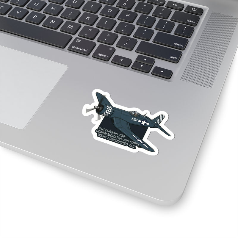 F4U Corsair '530' Commemorative Plane Sticker — Vintage Military Aircraft Kiss-Cut Sticker - Australian Warfighters Coffee