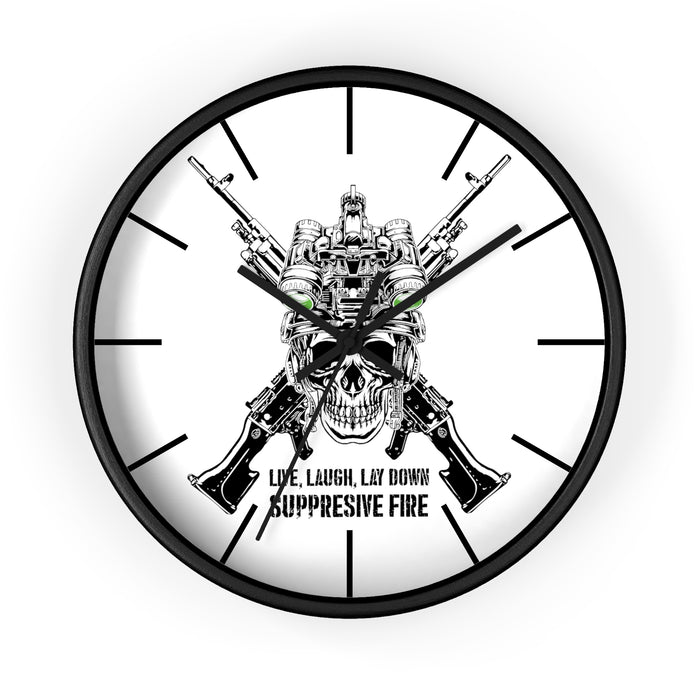 Wall Clock - Live Laugh Lay Down Suppressive Fire