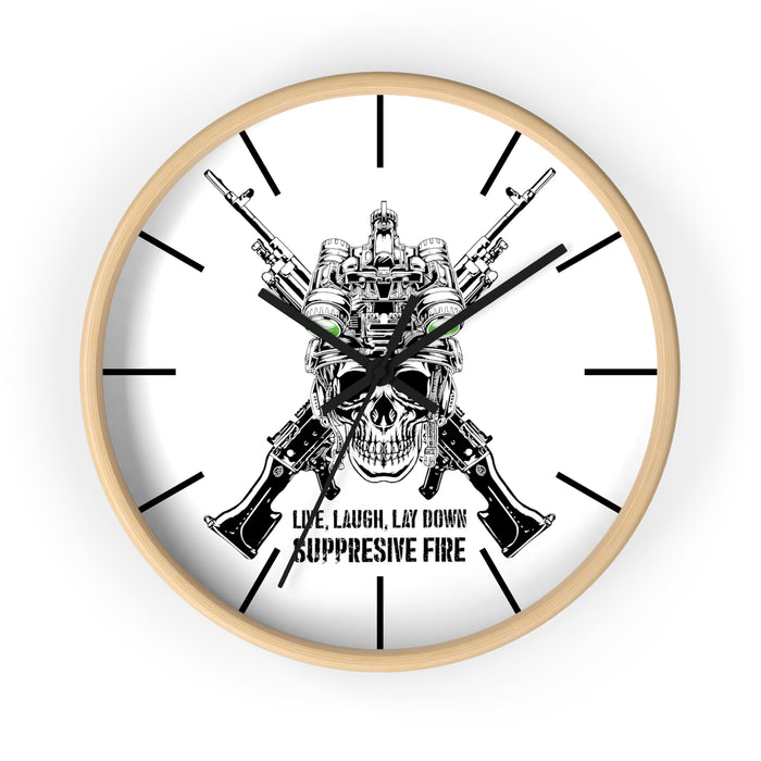 Wall Clock - Live Laugh Lay Down Suppressive Fire