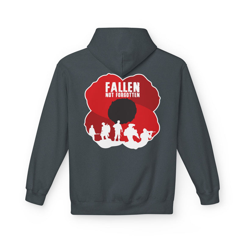 Fallen Not Forgotten Poppy - Unisex Midweight Fleece for Remembrance