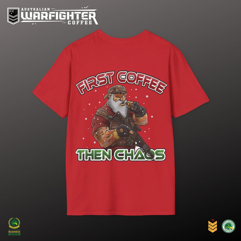 First Coffee then Chaos. TAC SANTA