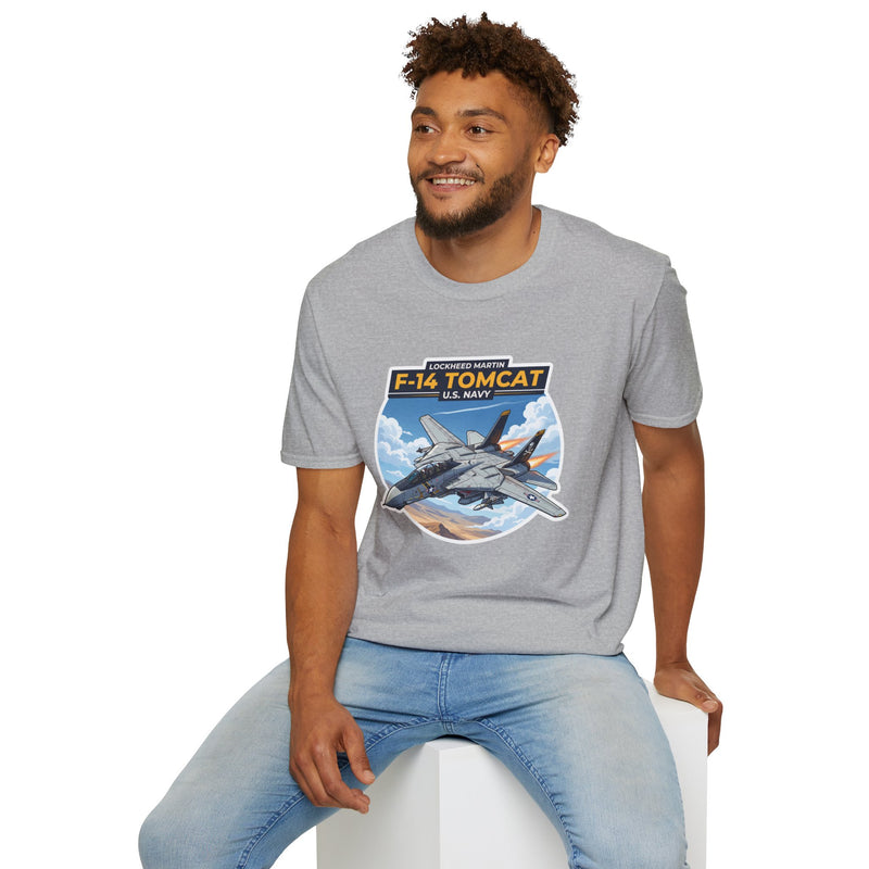 F-14 Tomcat US Navy Aviation T-Shirt — Vintage Fighter Jet Graphic — product tag detail, Australian Warfighters Coffee