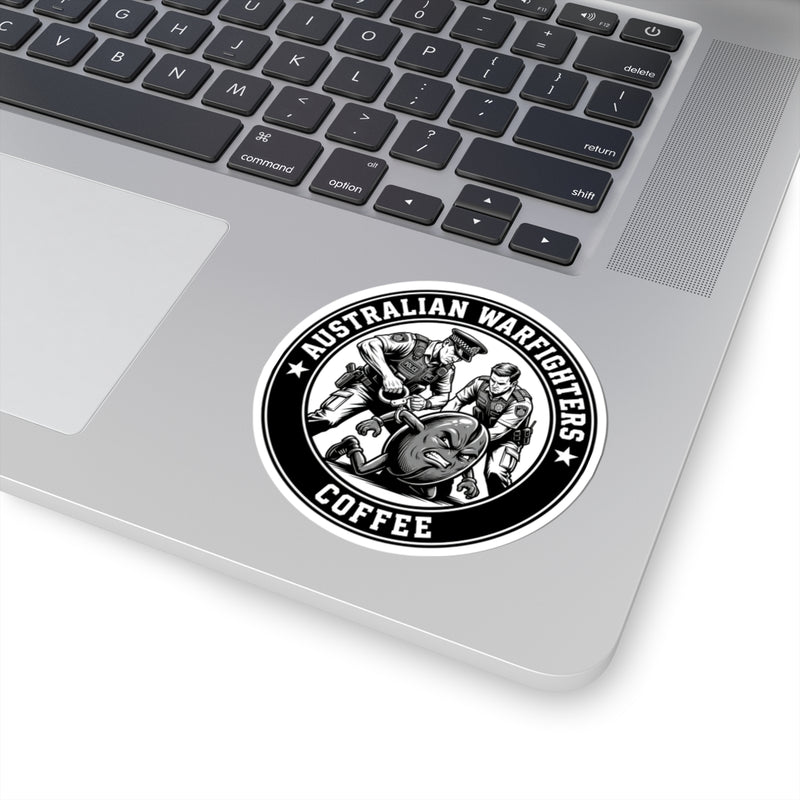 Australian Warfighters Coffee Sticker — Military Morale Kiss-Cut Decal