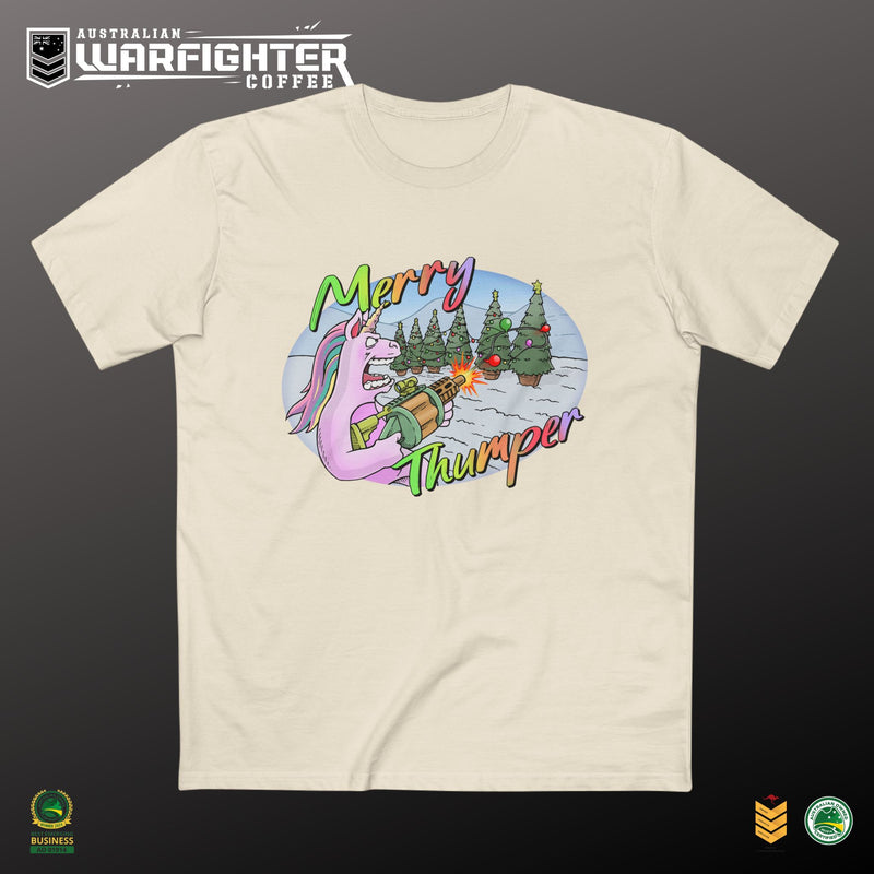 T-Shirt Merry Thumper Unicorn with GLA Decorating Trees