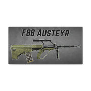 F88 Austeyr rifle graphic on a gray background