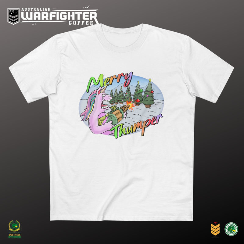 T-Shirt Merry Thumper Unicorn with GLA Decorating Trees
