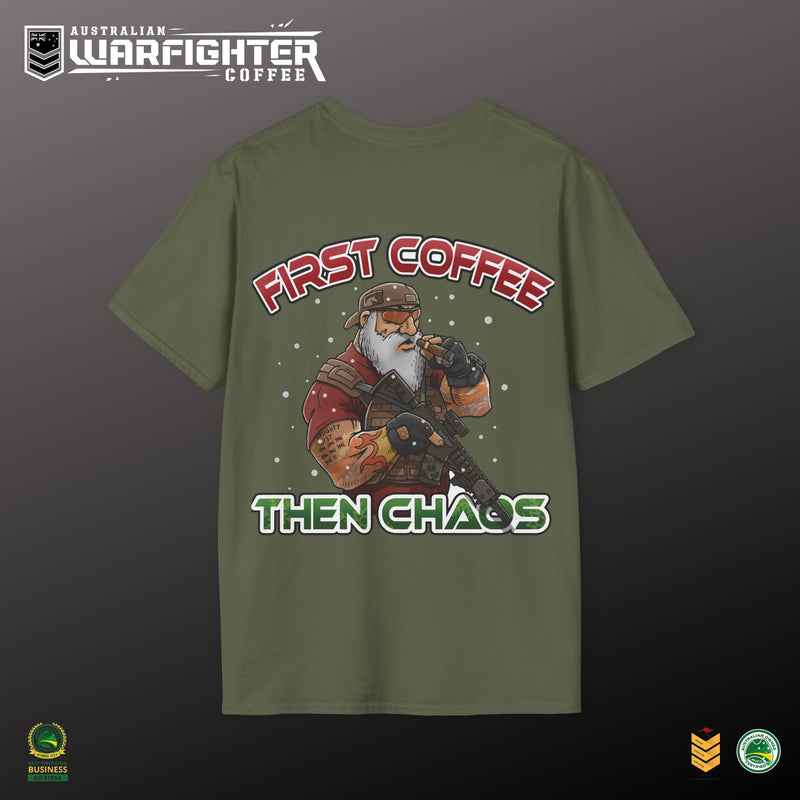 First Coffee then Chaos. TAC SANTA