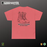 Wife of a Veteran T-Shirt — flat lay product shot, Australian Warfighters Coffee