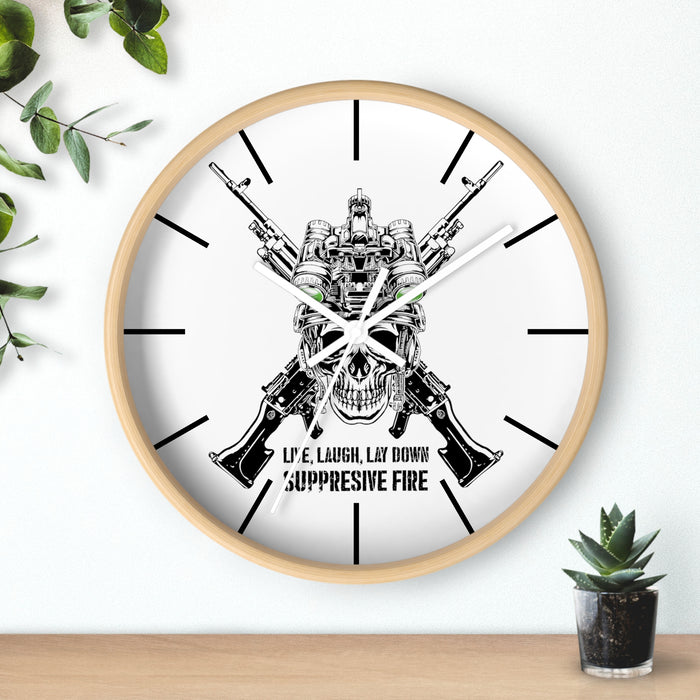 Wall Clock - Live Laugh Lay Down Suppressive Fire