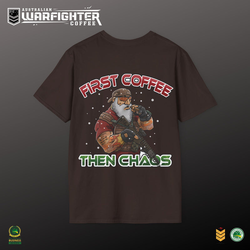 First Coffee then Chaos. TAC SANTA