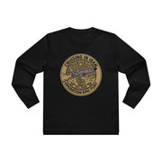 Cruising in Iraq Patch Longsleeve Tee - Operation Epic Fury Military Shirt — worn casual, Australian Warfighters Coffee
