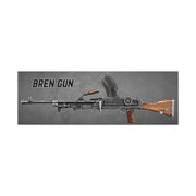 Diagram of a Bren Gun on a gray background with 'Bren Gun' text.