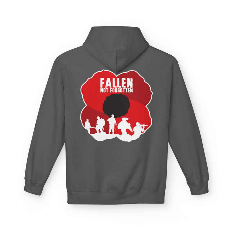 Fallen Not Forgotten Poppy - Unisex Midweight Fleece for Remembrance