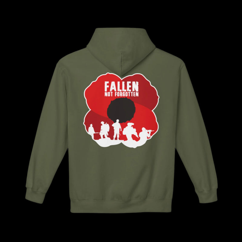 Fallen Not Forgotten Poppy - Unisex Midweight Fleece for Remembrance
