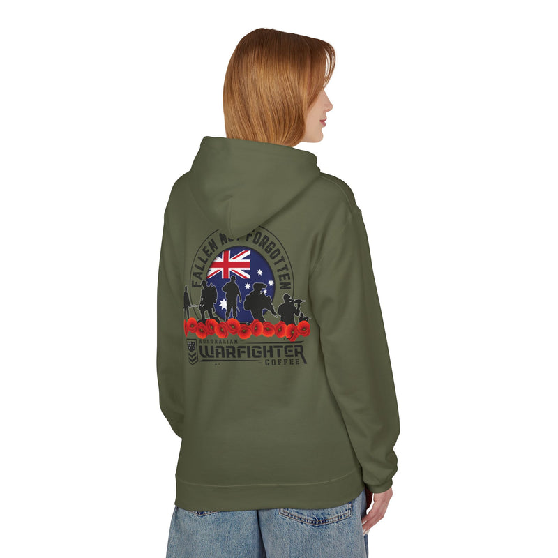 ANF Fallen Not Forgotten Hoodie - Unisex Midweight Fleece for Remembrance