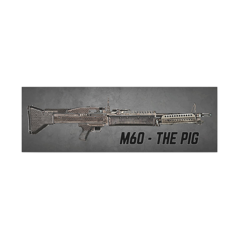 M60 The Pig Canvas Art - Stretched Wall Decor for Military Enthusiasts
