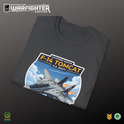 F-14 Tomcat US Navy Aviation T-Shirt — Vintage Fighter Jet Graphic — detail — third colour, Australian Warfighters Coffee