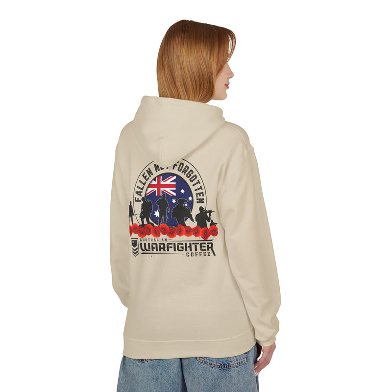ANF Fallen Not Forgotten Hoodie - Unisex Midweight Fleece for Remembrance