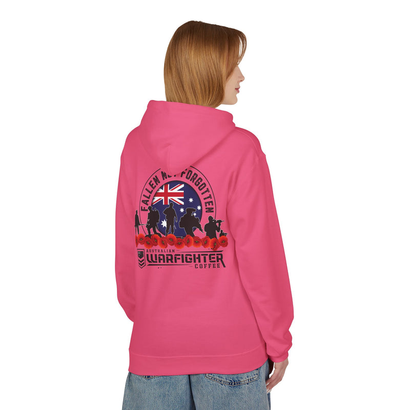ANF Fallen Not Forgotten Hoodie - Unisex Midweight Fleece for Remembrance