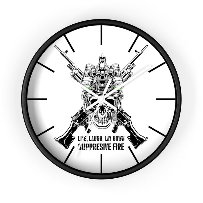 Wall Clock - Live Laugh Lay Down Suppressive Fire