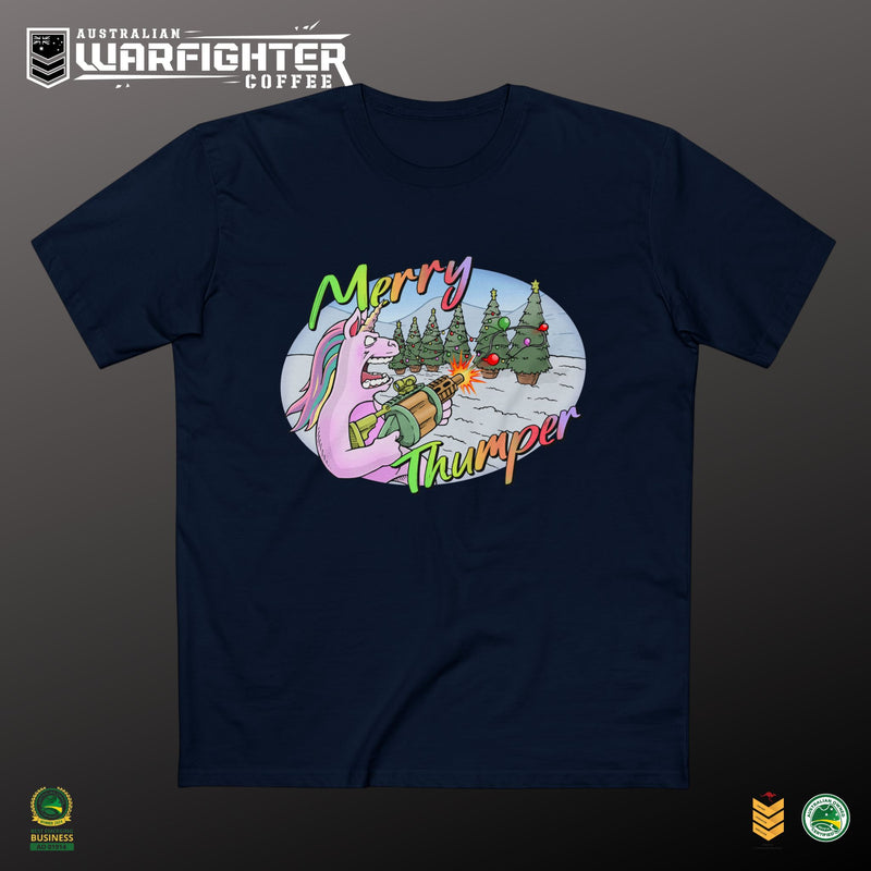 T-Shirt Merry Thumper Unicorn with GLA Decorating Trees