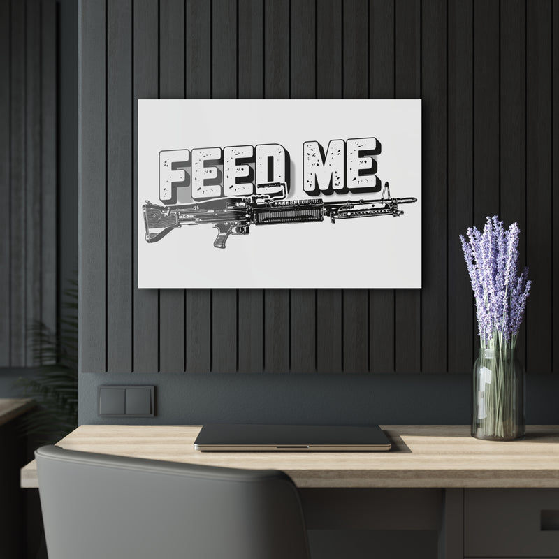 Feed Me Machine Gun Acrylic Print — Military Weapon Wall Art (French Cleat Hanging) - Australian Warfighters Coffee