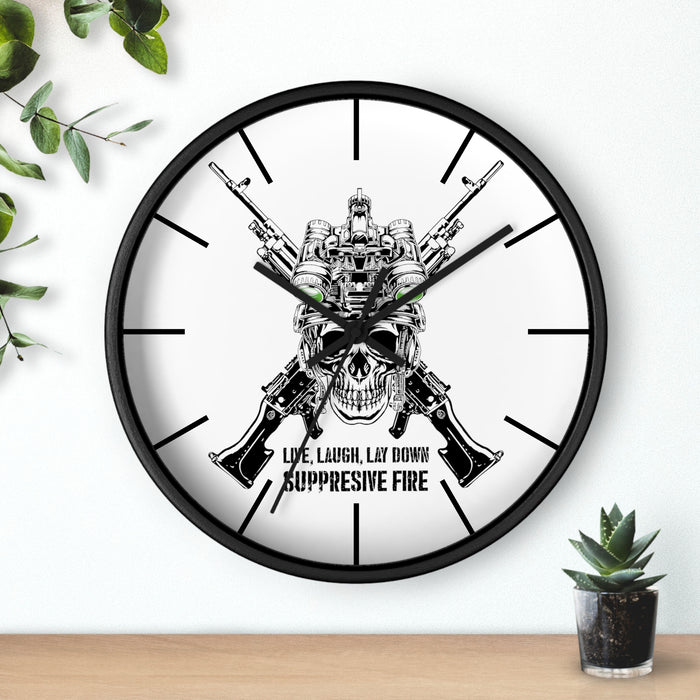 Wall Clock - Live Laugh Lay Down Suppressive Fire