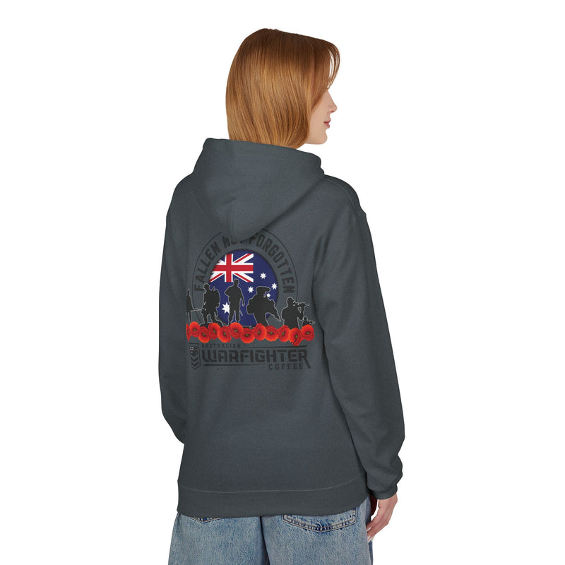 ANF Fallen Not Forgotten Hoodie - Unisex Midweight Fleece for Remembrance