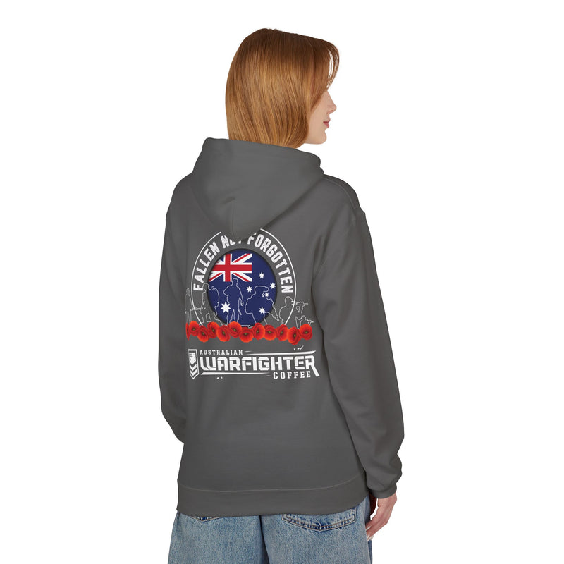 ANF Fallen Not Forgotten Hoodie - Unisex Midweight Fleece for Remembrance