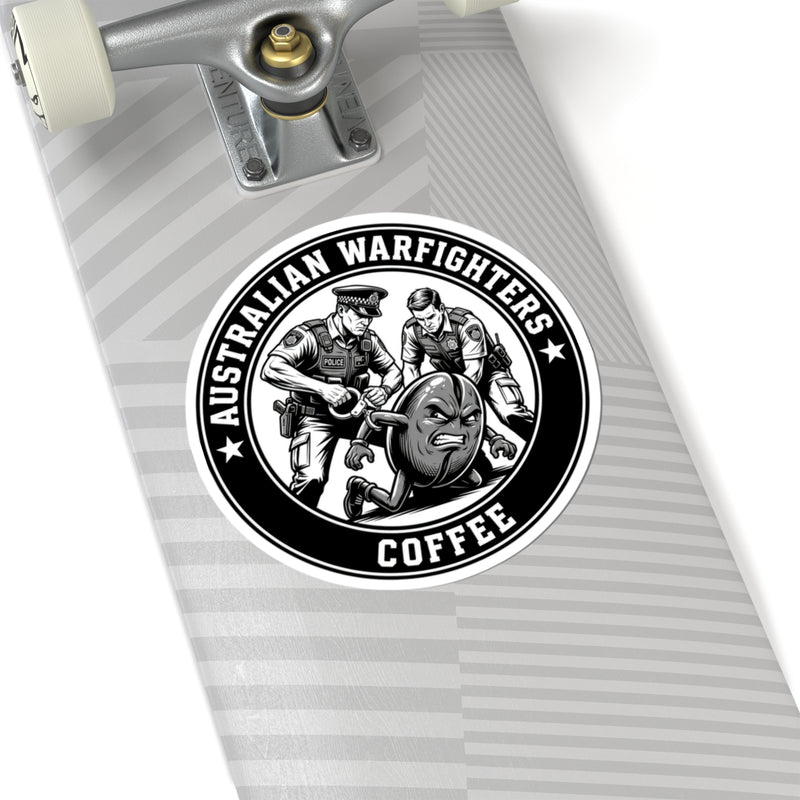 Australian Warfighters Coffee Sticker — Military Morale Kiss-Cut Decal