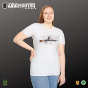 Australian Warfighters Coffee white 100% cotton t-shirt with vintage Bren gun graphic over distressed Union Jack.